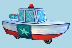 Police Boat spongebob, police, boat, sailboat, vessel, sail, maritime, cartoon, lowpoly